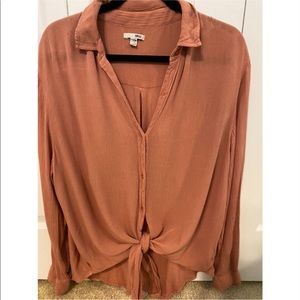 Flowy Button-Down Long Sleeve Shirt